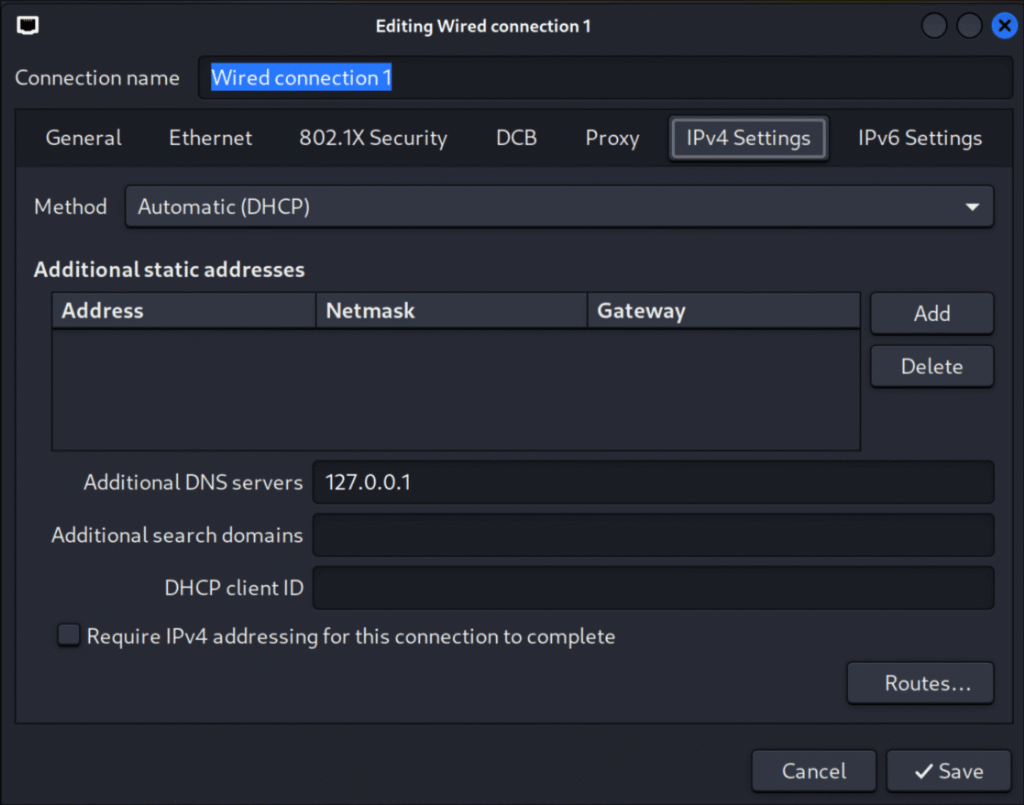 Netowork Manager Dns Server Local Resoltion